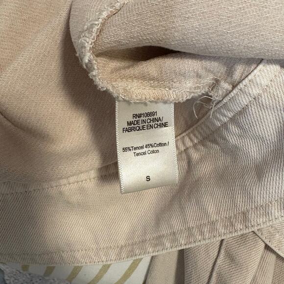 Young Fabulous Broke Crop Jacket Utility Style Pockets Zip Up Beige Casual Small - Picture 5 of 7